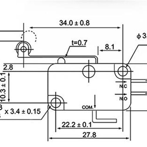 极速昌得小型微动开关CV-1JOAD0长M柄带轮 银触点S限位行程关开V-