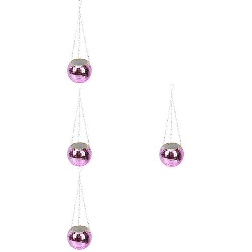 极速4pcs Disco Ball Pqlanter Hanging Chain Decorative Contai