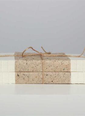 极速新中式复古土纸麻o绳捆书块摆件样板间书房茶室桌面展示柜软