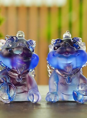 新品古法琉璃飞天貔貅麒麟招财平安摆件家L居桌面摆件乔迁开业生