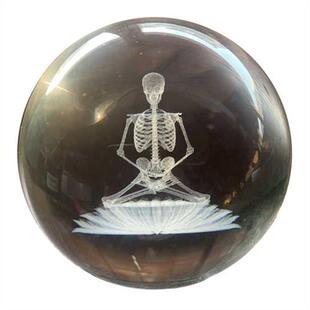 极速医学骨骼模型不净p内雕白骨观水晶球摆件桌面佛堂装饰书房送