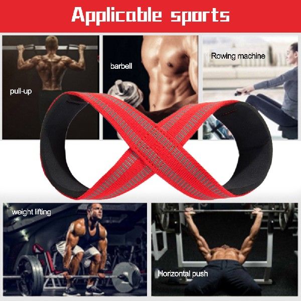 速发Figure 8 Lifters Workout Straps Breathable DeadLift Wris