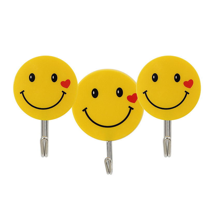 极速强力黏胶挂钩创意可爱墙壁免打E孔黏鈎笑脸壁挂置物架家用小,家装主材,支架挂钩,淘宝优惠券,粉丝福利购,淘宝优惠卷