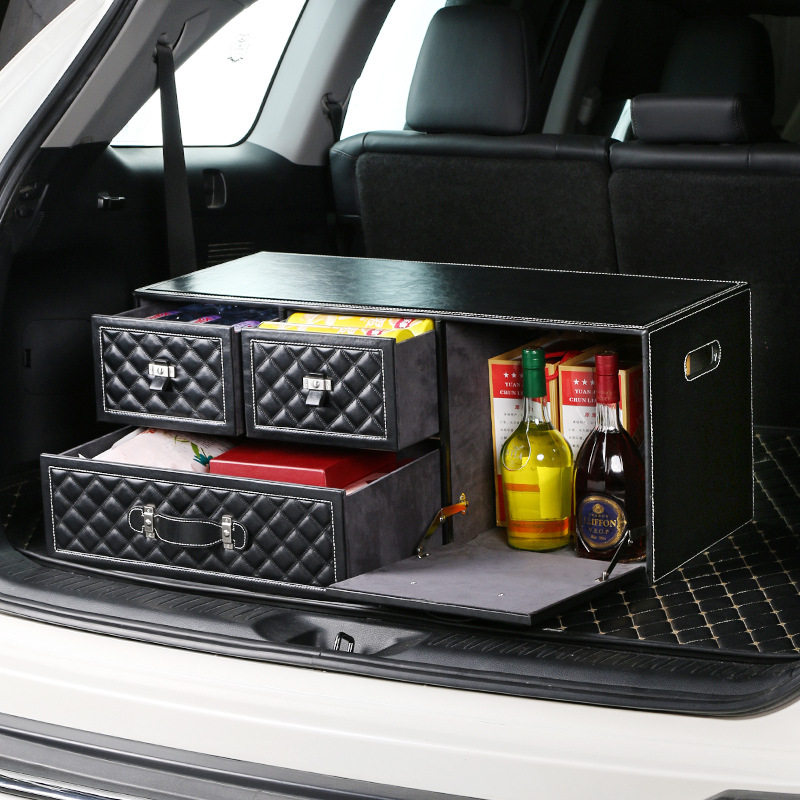 极速海德林汽车后k备箱储物箱子抽屉式车载收纳盒车用后背杂物整