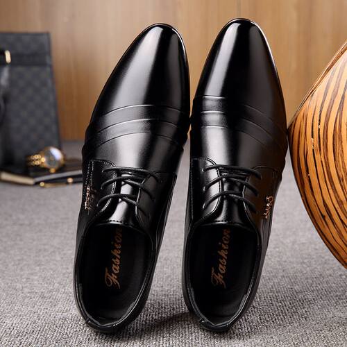 极速Business PU Leather Lace-zup Footwear Formal Shoes For M