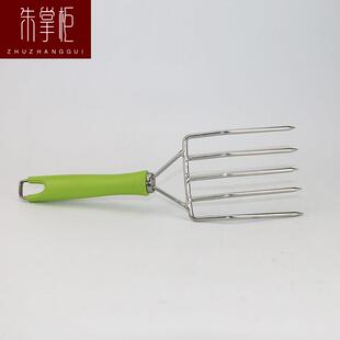极速大小号豆芽叉饭插子打子饭叉两用叉六齿N叉子米线米饭後厨盛