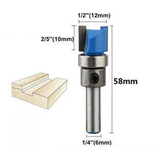 极速1/4\ Shank Mortise Template Flush Trim Router Bit C.utte