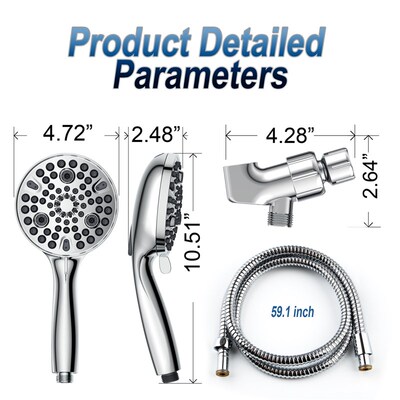 极速Shower Head Handheld Adjustable 10 JModes Bathroom Acces