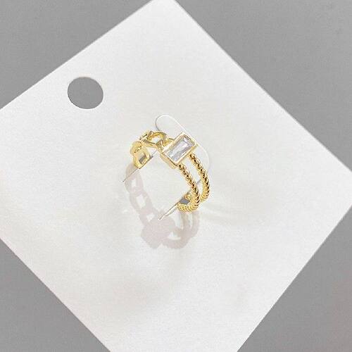 极速Woman Openinlg Ring Copper Metal Zircon Fashion Rings