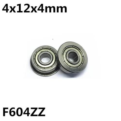 极速10Pcs F604ZZ 4x12x4 mvm Flange Ball Bearings Deep Groove