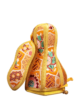 极速民族风尼泊j尔藏传金刚铃杵套保护套绣花套刺绣收纳袋黄色铃