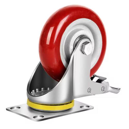 极速。万向轮大全脚轮重型脚轮聚氨酯轮子手推车平W板轮煞车定向