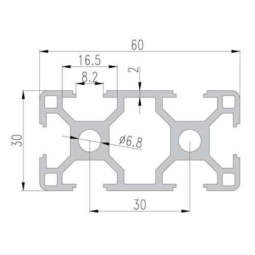 极速黑色氧d化工业铝挤型材料3060铝合金方管材料铝挤型3060铝