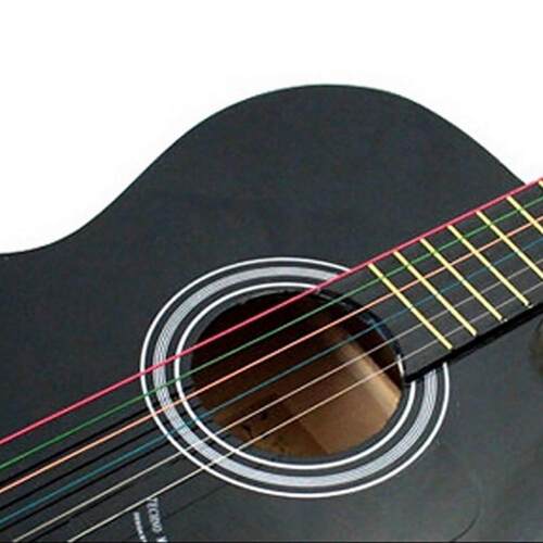 极速Rainbow Colorfuol Guitar Strings E-A 1 Set 6Pcs For Acou
