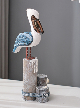 极速实木树桩鸟地中o海家居装饰木制工艺品摆设木雕工艺品家居饰