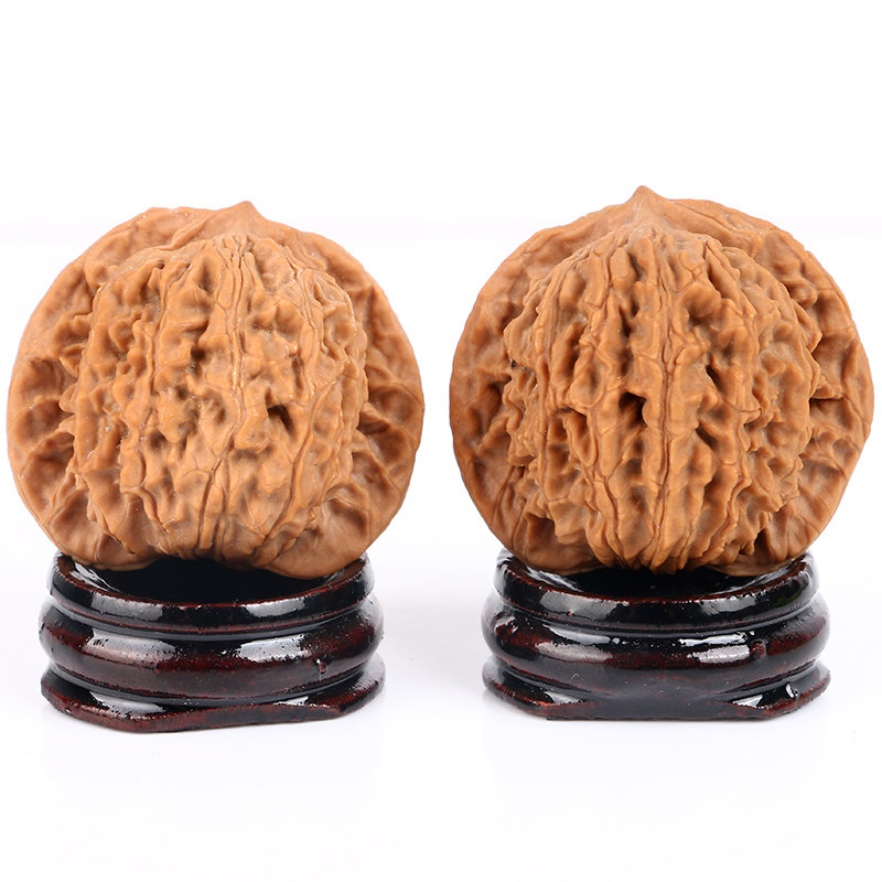 新品文玩核桃野生老款盘龙v纹狮子头把玩古玩手玩球麻核桃蟠龙纹