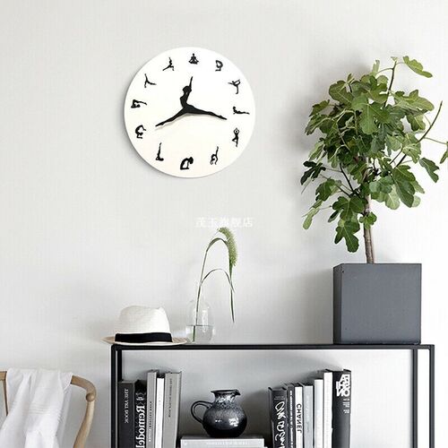 极速30CM Indoor Yoga Prattern Silent Wall Clock Quiet Living