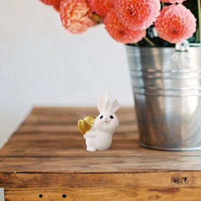 极速Lovely Rabbkit Ornament Statue Handmade Resin for Window