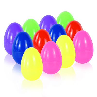 极速24/12Pcs Fillable Easter Eggs Plastic ColorRful Easter E