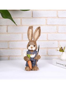 极速2021 Cute Straw Rabbit Bunny Easter DeMcorations Holiday