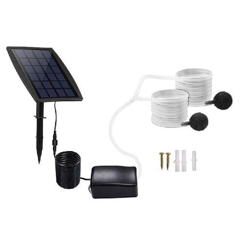 极速Solar Air Pump oKit Aquarium Aeration Pump Outdoor Fishi