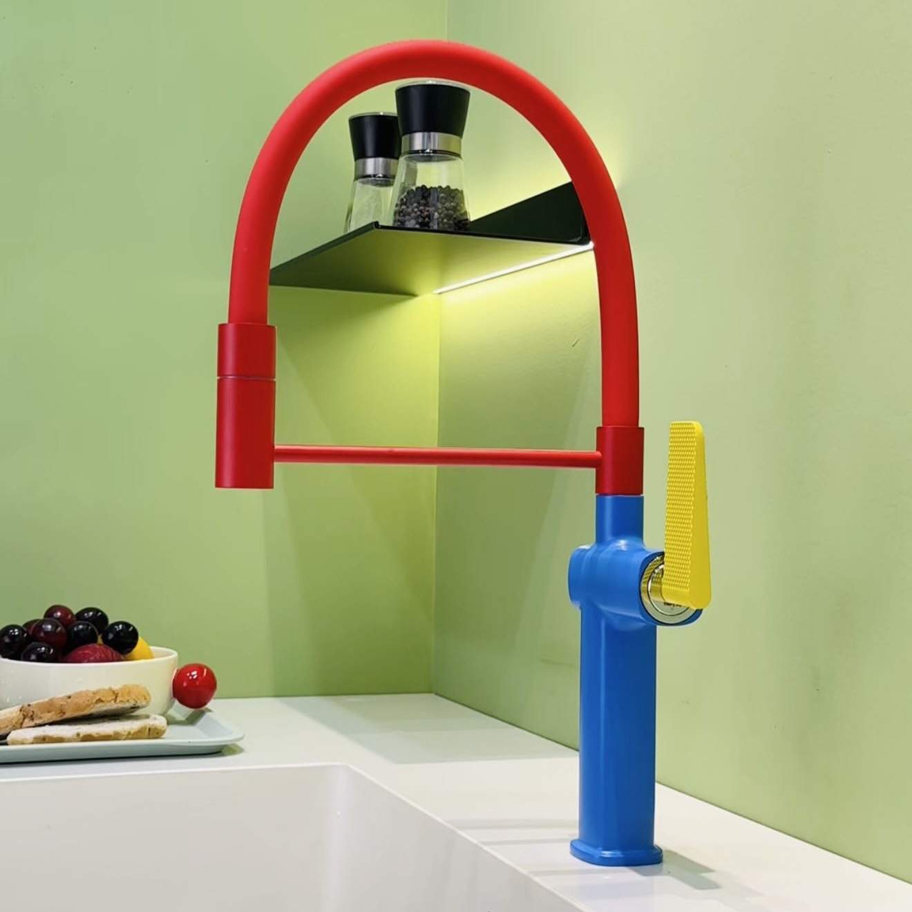 逐一新款万向旋转可抽拉厨房龙头冷热洗衣柜可伸缩无死角清洗水槽