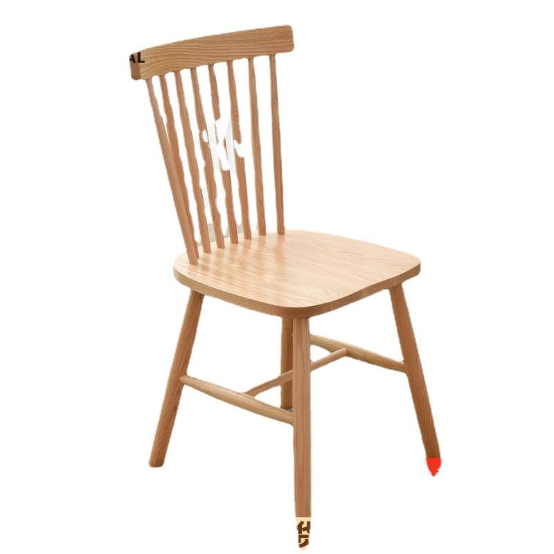 温莎椅全实木餐椅白橡木北欧美式白蜡木简约家用餐桌原木靠背椅子