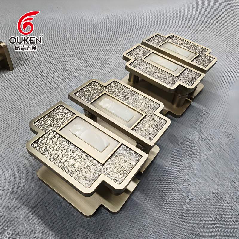 欧肯五金豪华款铝合金大门拉手复古轻奢青古铜加厚豪华别墅门把手