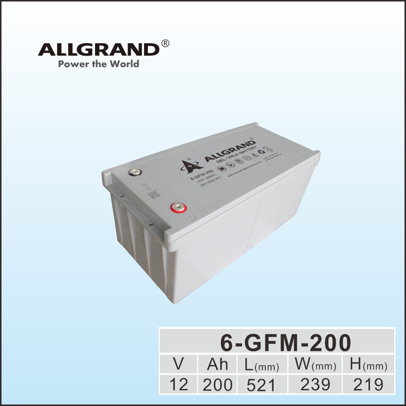 奥冠12V200AH光伏储能UPS备用电源用铅酸胶体蓄电池