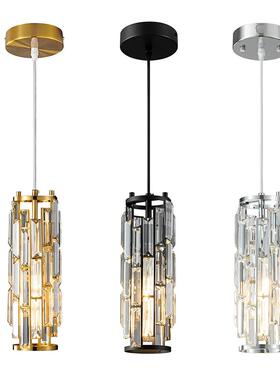 工业风水晶餐厅吊灯美式厨房岛吊灯黑色三头枝形吊灯中山古镇灯具