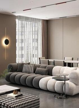 北欧小户型罗奇堡红色布艺沙发轻奢意式别墅客厅新款极简多人沙发