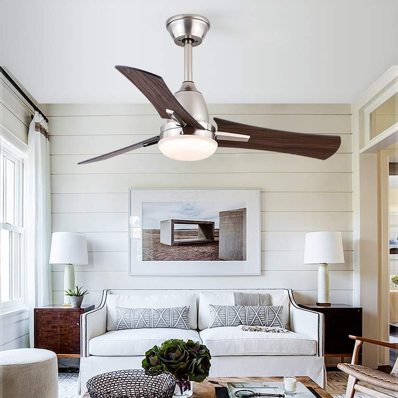 欧式风格金色风扇灯LED三色六档静音电机客厅卧室装饰吊扇灯