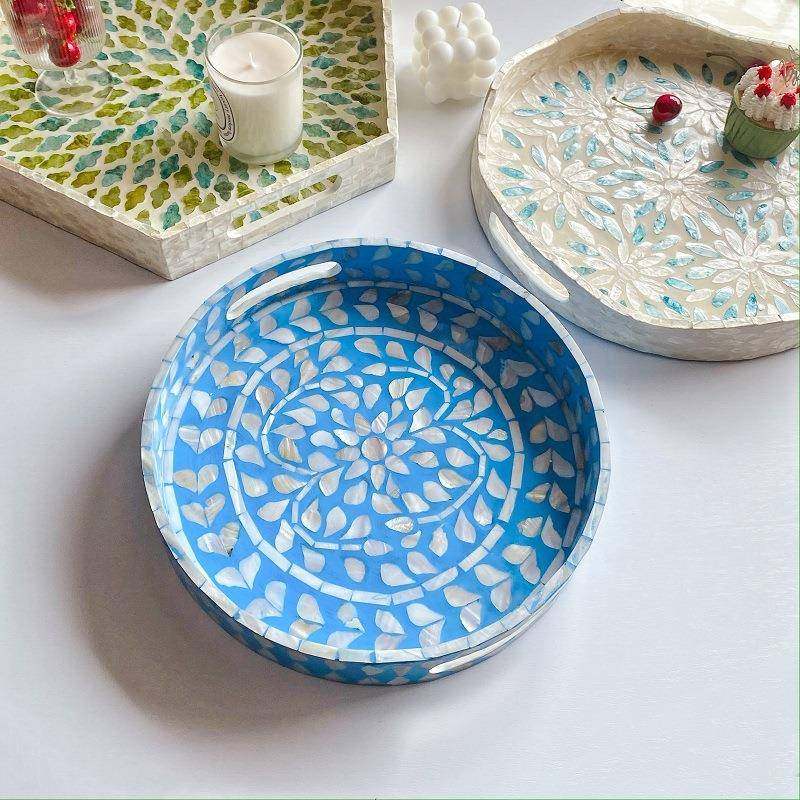 越南北欧贝壳托盘彩贝镶嵌居家收纳筐圆形方形编织篮美式轻奢果篮,畜牧/养殖物资,畜牧/养殖器械,淘宝优惠券,粉丝福利购,淘宝优惠卷