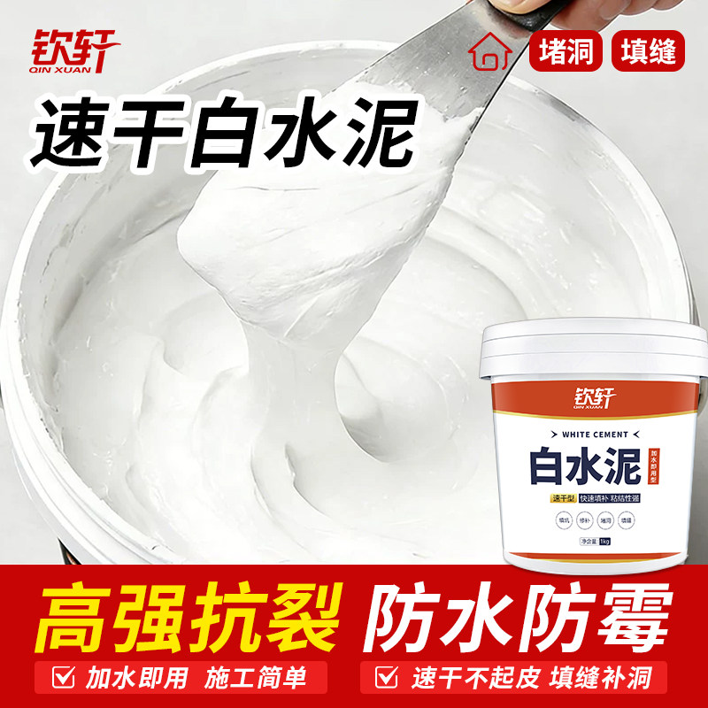白水泥速干防水墙面卫生间屋顶填缝剂水泥地面修补砂浆白色水泥胶