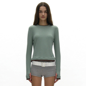 韩国正品 显瘦短款 PARTIMENTO 假两件上衣 春夏时尚 修身 长袖 T恤