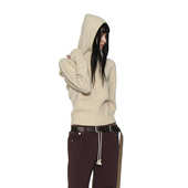 PARTIMENTO 袖 窿镂空保暖宽罗纹针织连帽衫 后领纽扣开合保暖上衣