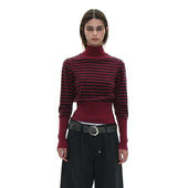 正反两面穿搭条纹毛衣 针织上衣 高领后背扣式 韩国正品 PARTIMENTO