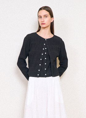 韩国正品 PARTIMENTO 2025年春季新款女款休闲棉麻层叠式开衫外套