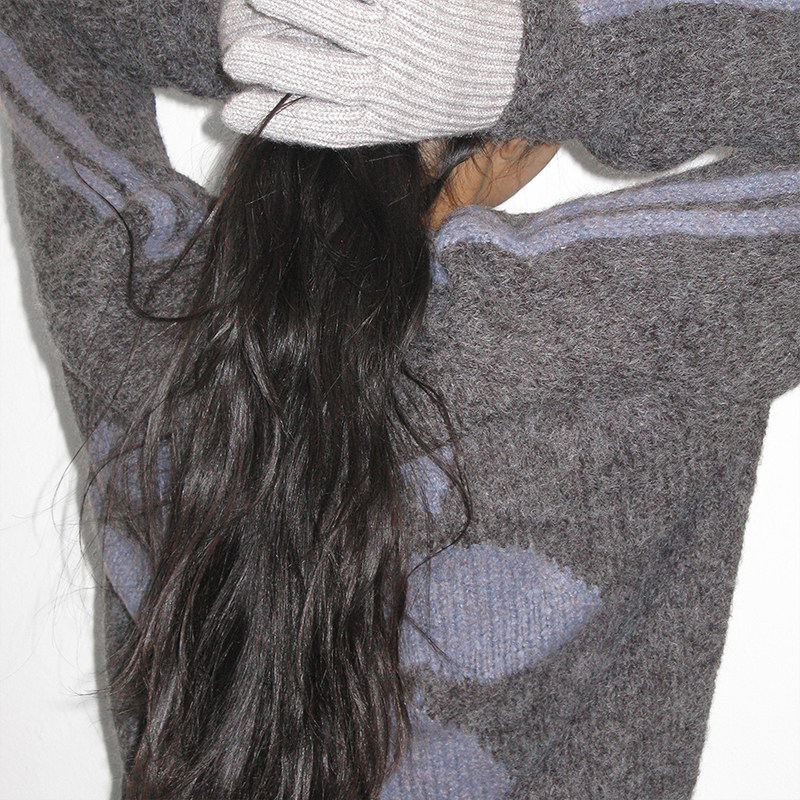 百合花印花条纹百搭修身