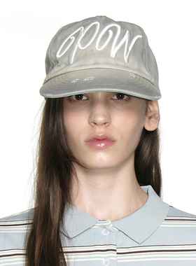 PW刺绣复古棒球帽  PARTIMENTO 水洗做旧渐变5片式圆顶金属扣带帽