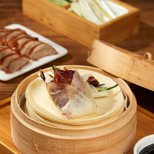 北京烤鸭卷饼皮春饼卷皮荷叶饼手工面皮薄饼筋饼烙馍京酱肉丝商用