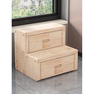 加厚橡木楼梯实木多层梯凳爬梯爬梯阳台凸窗储物台阶组合柜陈列