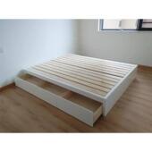 白色榻榻米储物实木床抽屉1.2米1.5米卧室落地简约现代小户型收纳