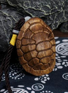 四川小叶桢楠金丝楠木实木雕刻富甲天下龟甲摆件乌龟壳手把件挂件