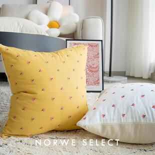 刺绣枕套田园风小碎花抱枕沙发腰枕卧室床头靠枕可拆洗小清新靠垫