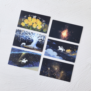 光栅卡明信片贺卡原创变化动态2026马新年送情侣朋友春节礼物烟花