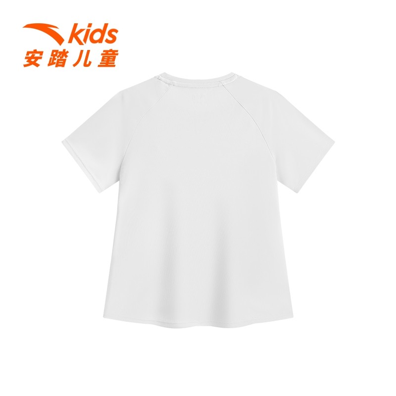 安踏儿童针织短袖衫25夏季新款女童休闲百搭T恤小童舒适运动童装