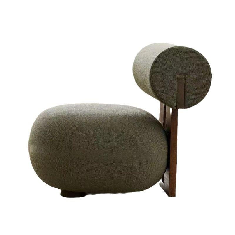 奶油风单人沙发椅布艺阳台休闲椅洽谈区网红沙发桌椅组合し