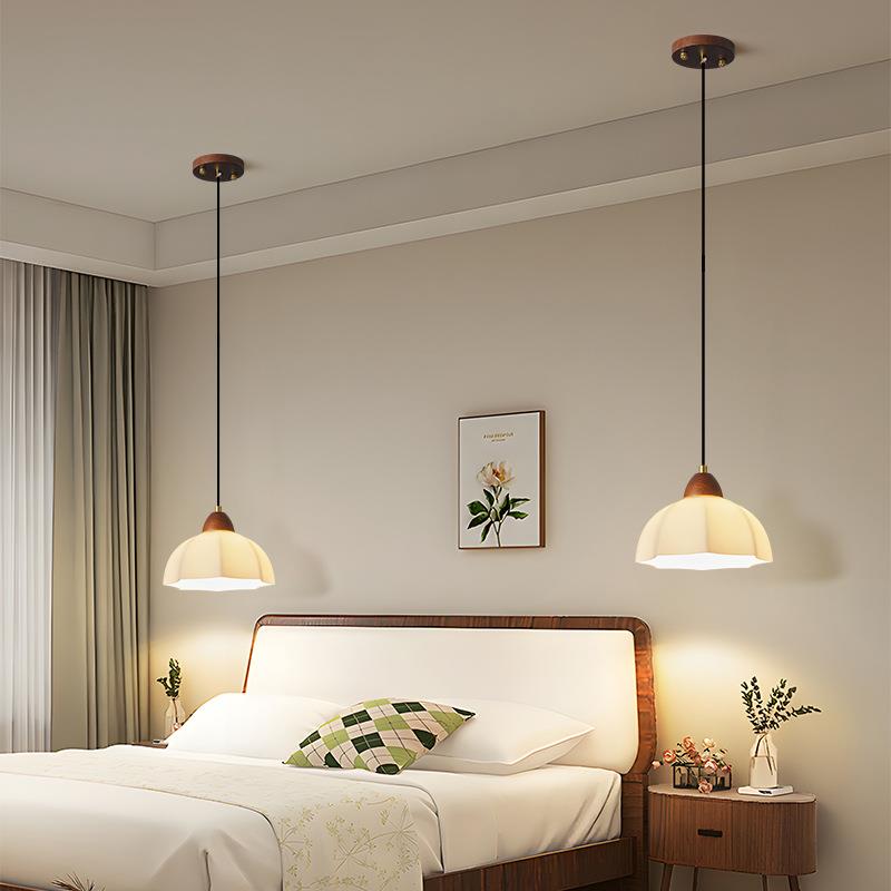 美式复古床头吊灯中古风客厅餐厅装饰氛围灯法式玻璃吧台灯casagd