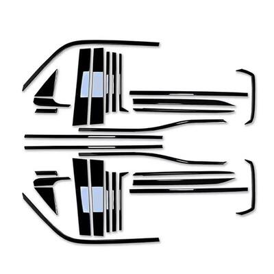 专用24款普拉多车窗饰条不锈钢装饰亮条LC250改装配件 亮黑/银色